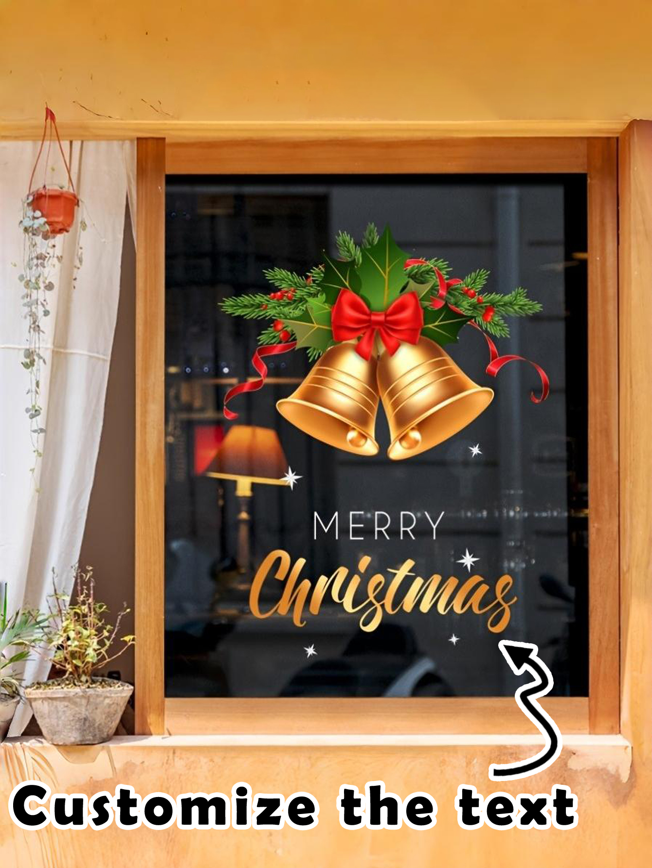 Custom Christmas Bell Window Stickers